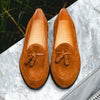Zelli Italia 16-583-TAB FRANCO Suede Calfskin Tassel Loafer, Tobacco