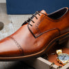 Zelli Italia 25-548-CGN GIOVANNI Italian Calfskin Lace Up Cognac
