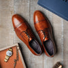 Zelli Italia 25-548-CGN GIOVANNI Italian Calfskin Lace Up Cognac