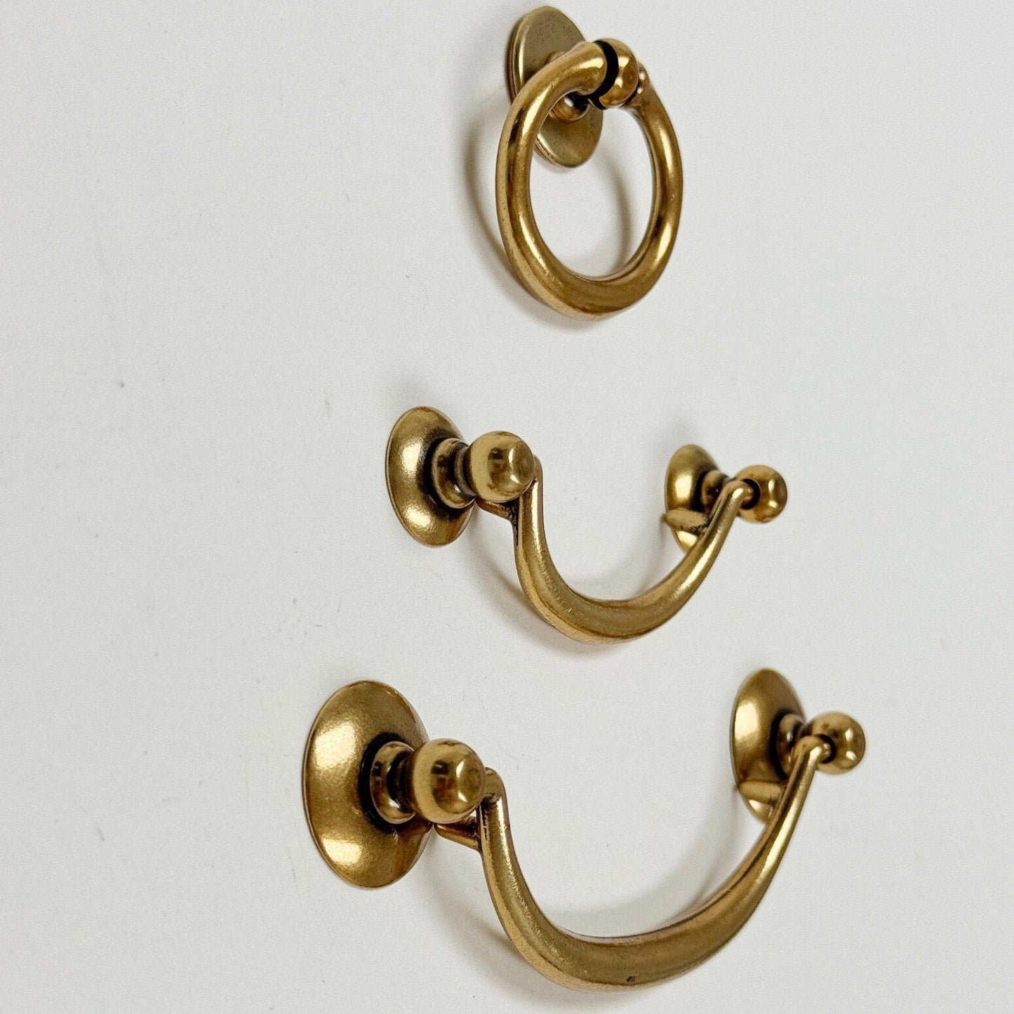 Brass Ring Pulls "Bail" Antique Brass Hardware