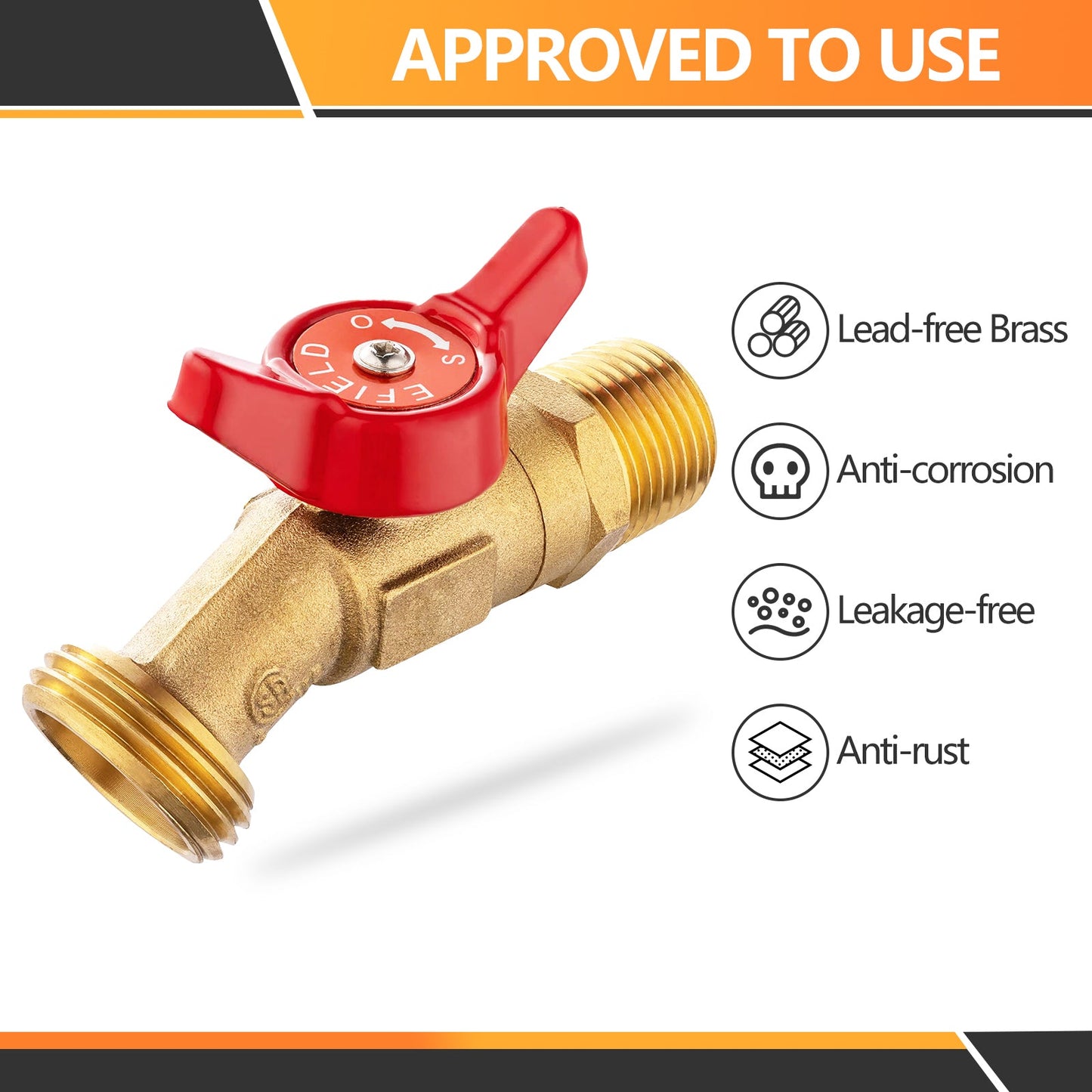 3/4" Hose Boiler Drain Angle, 1/4 Turn