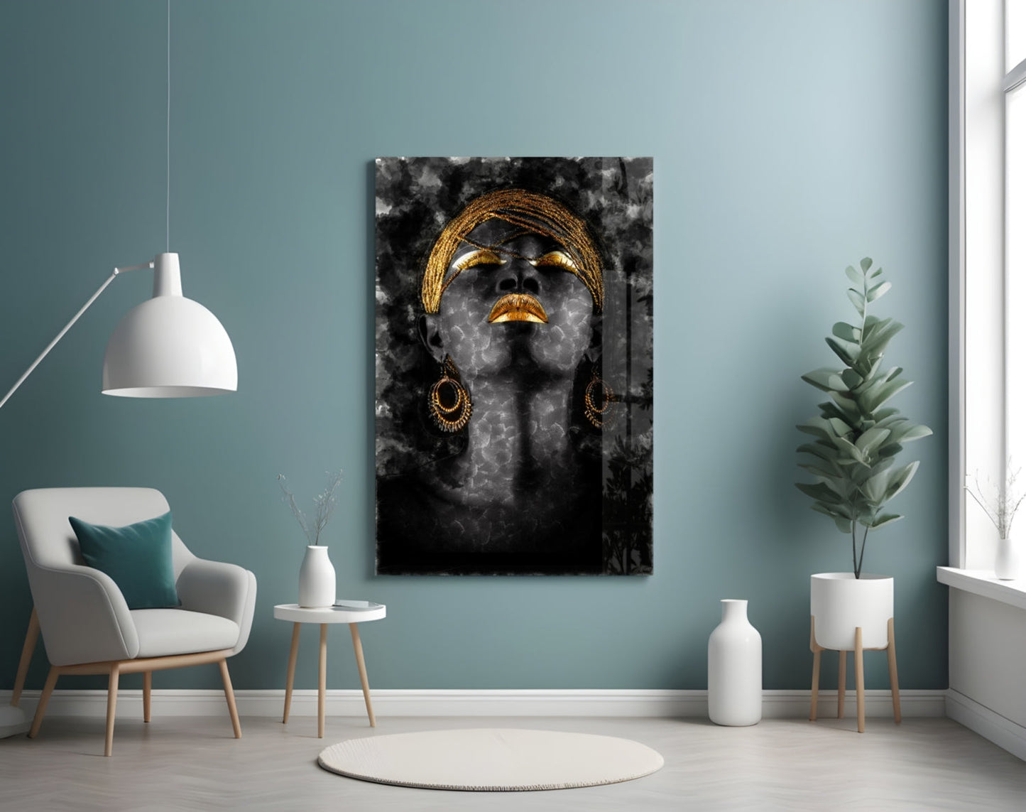 Insigneart USA Insigneart USA African Woman Portrait Glass Wall Art