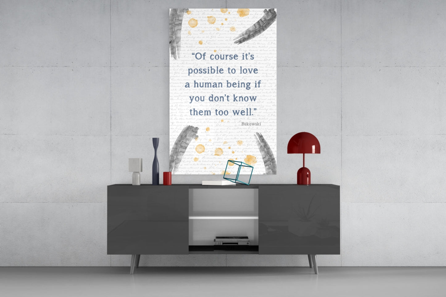 Insigneart USA Insigneart USA Bukowski Quotes Glass Wall Art