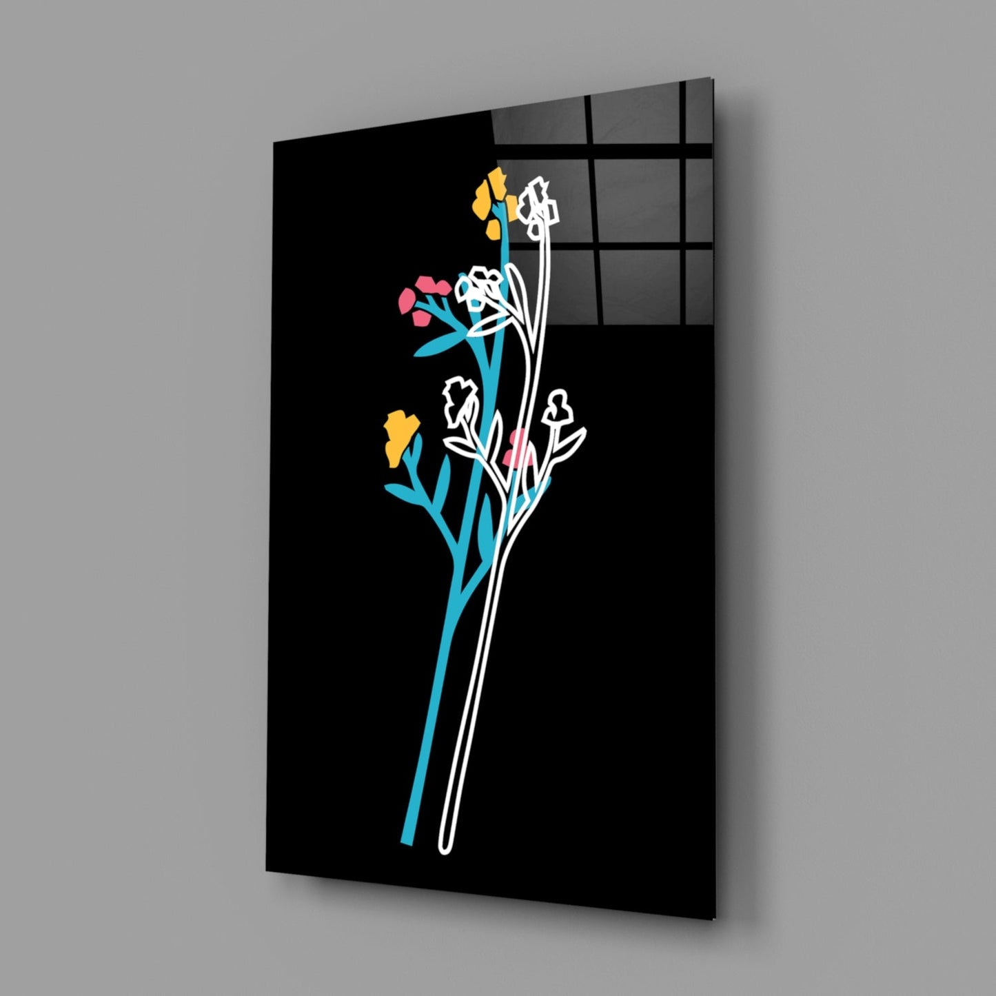 Insigneart USA Insigneart USA Abstract Colorful Flowers Glass Wall Art