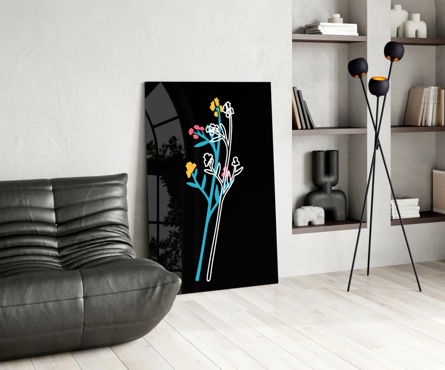 Insigneart USA Insigneart USA Abstract Colorful Flowers Glass Wall Art