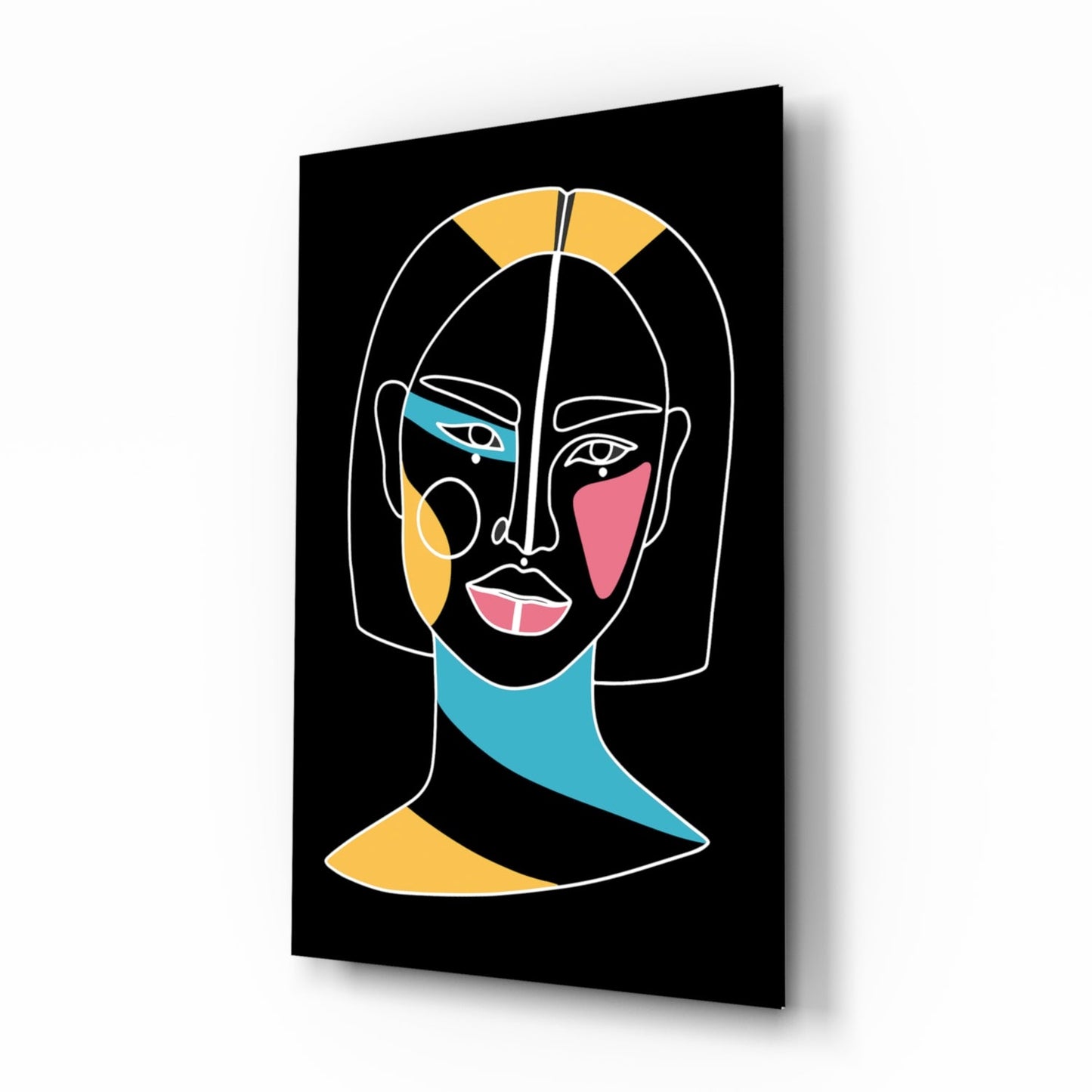 Insigneart USA Insigneart USA Abstract Colorful Portrait Glass Wall Art