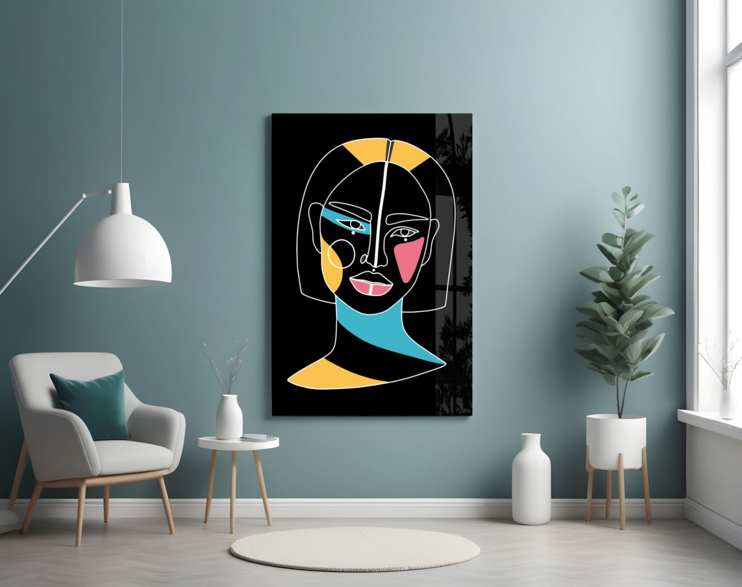 Insigneart USA Insigneart USA Abstract Colorful Portrait Glass Wall Art