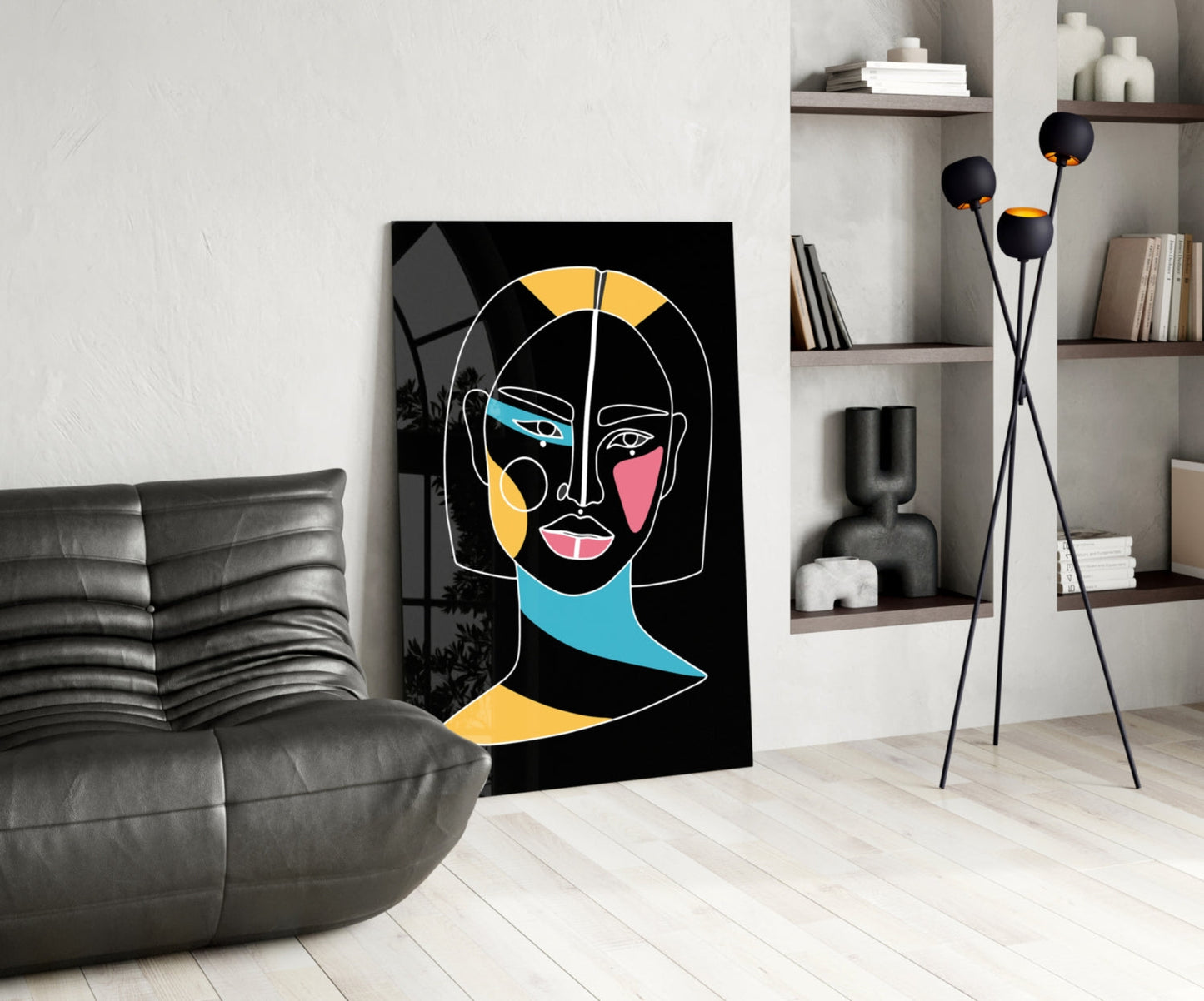 Insigneart USA Insigneart USA Abstract Colorful Portrait Glass Wall Art