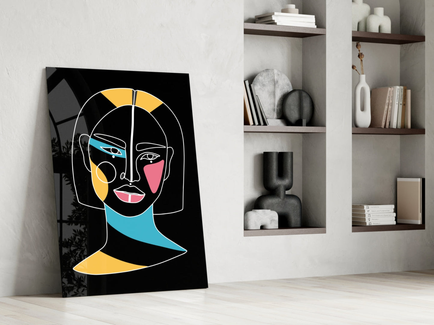 Insigneart USA Insigneart USA Abstract Colorful Portrait Glass Wall Art
