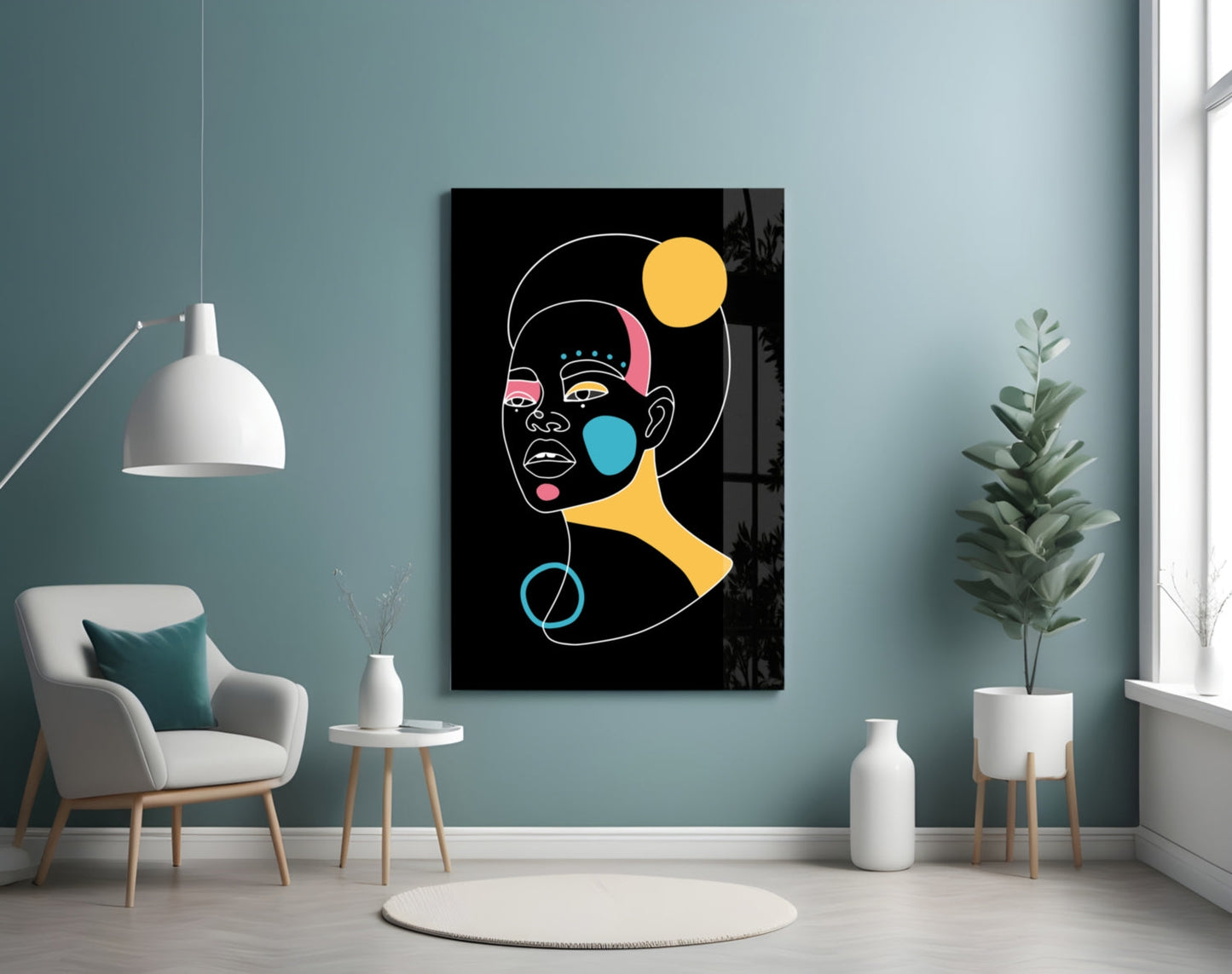 Insigneart USA Insigneart USA Abstract Colorful Portrait Glass Wall Art