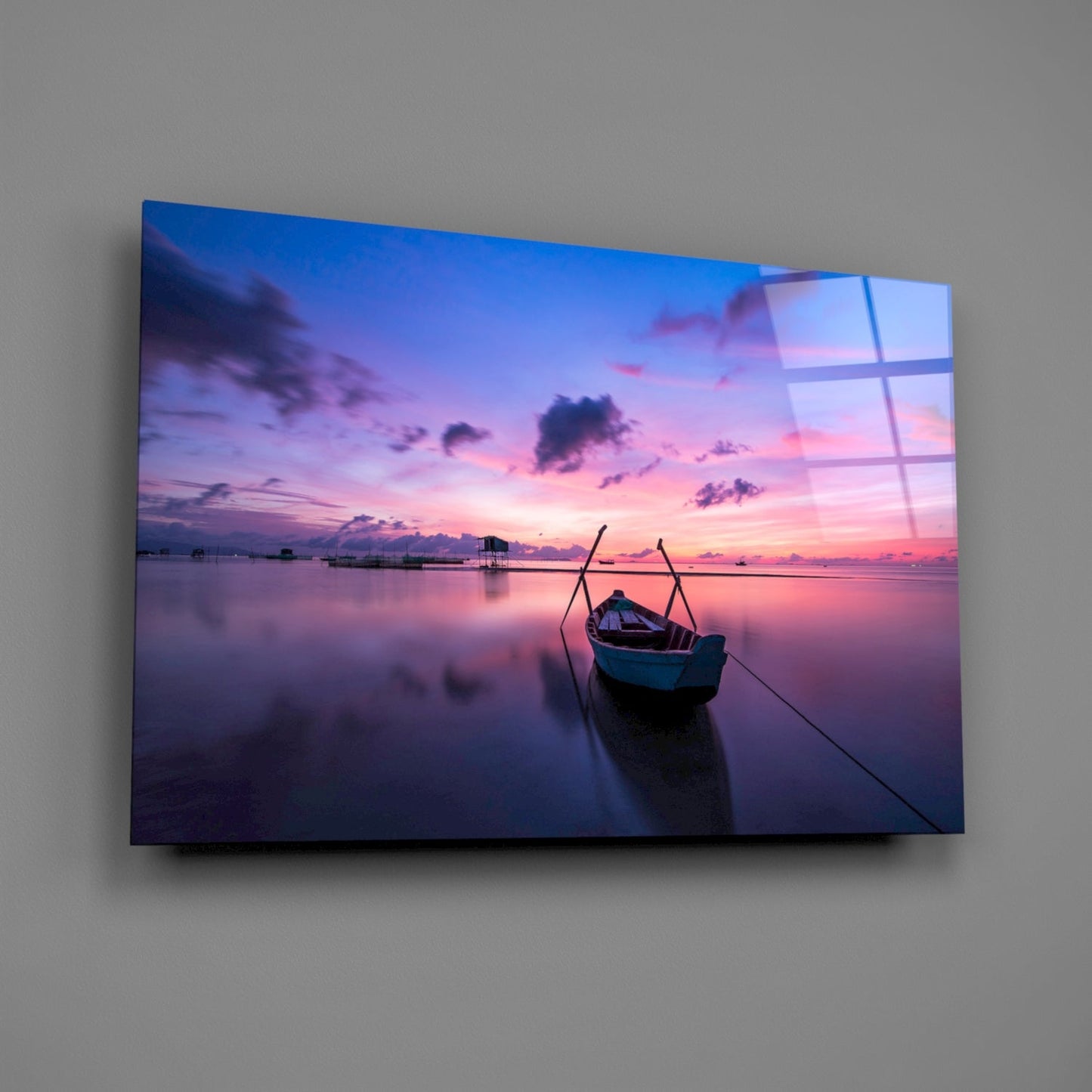 Insigneart USA Insigneart USA Sunset on the Boat Glass Wall Art