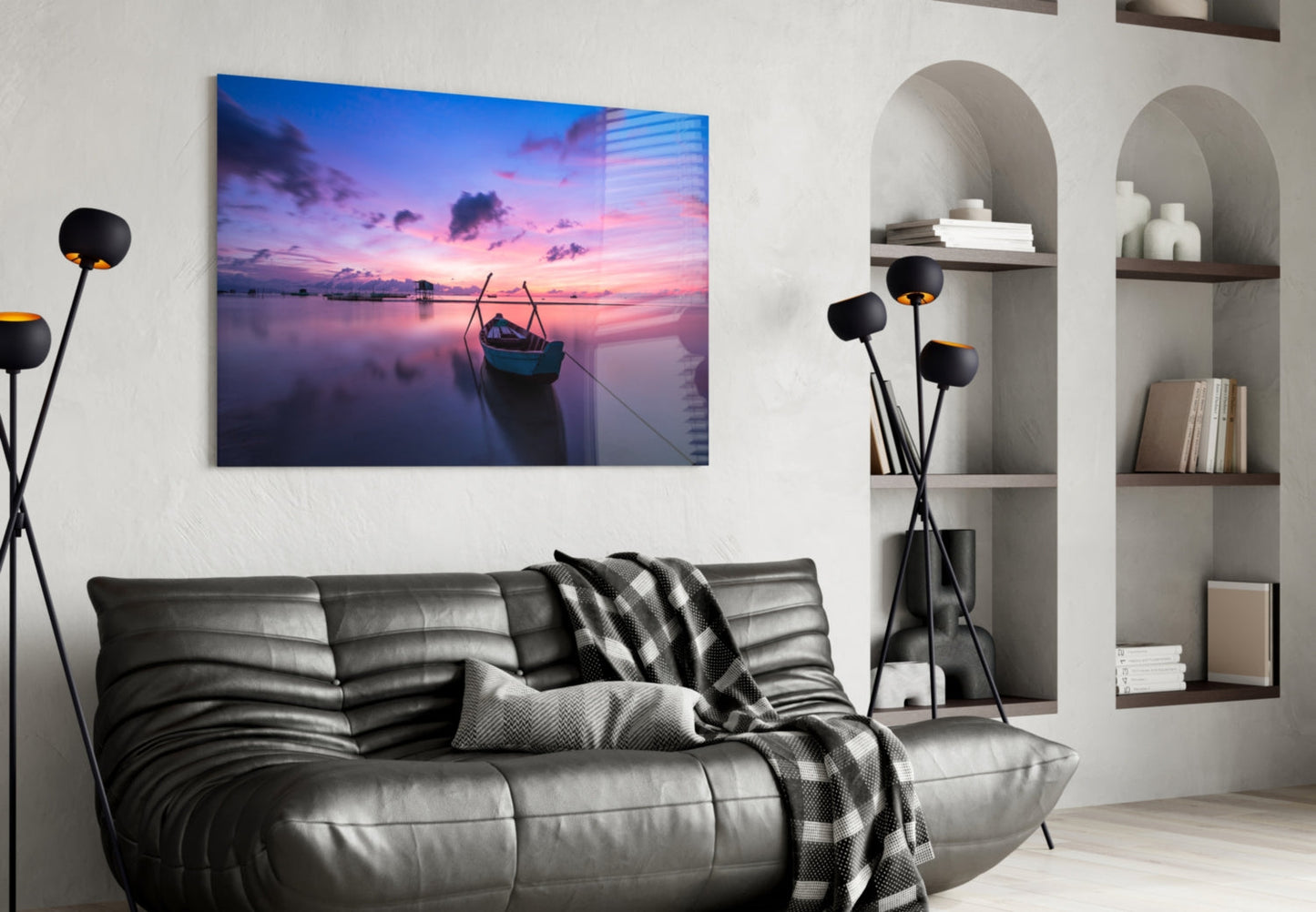 Insigneart USA Insigneart USA Sunset on the Boat Glass Wall Art