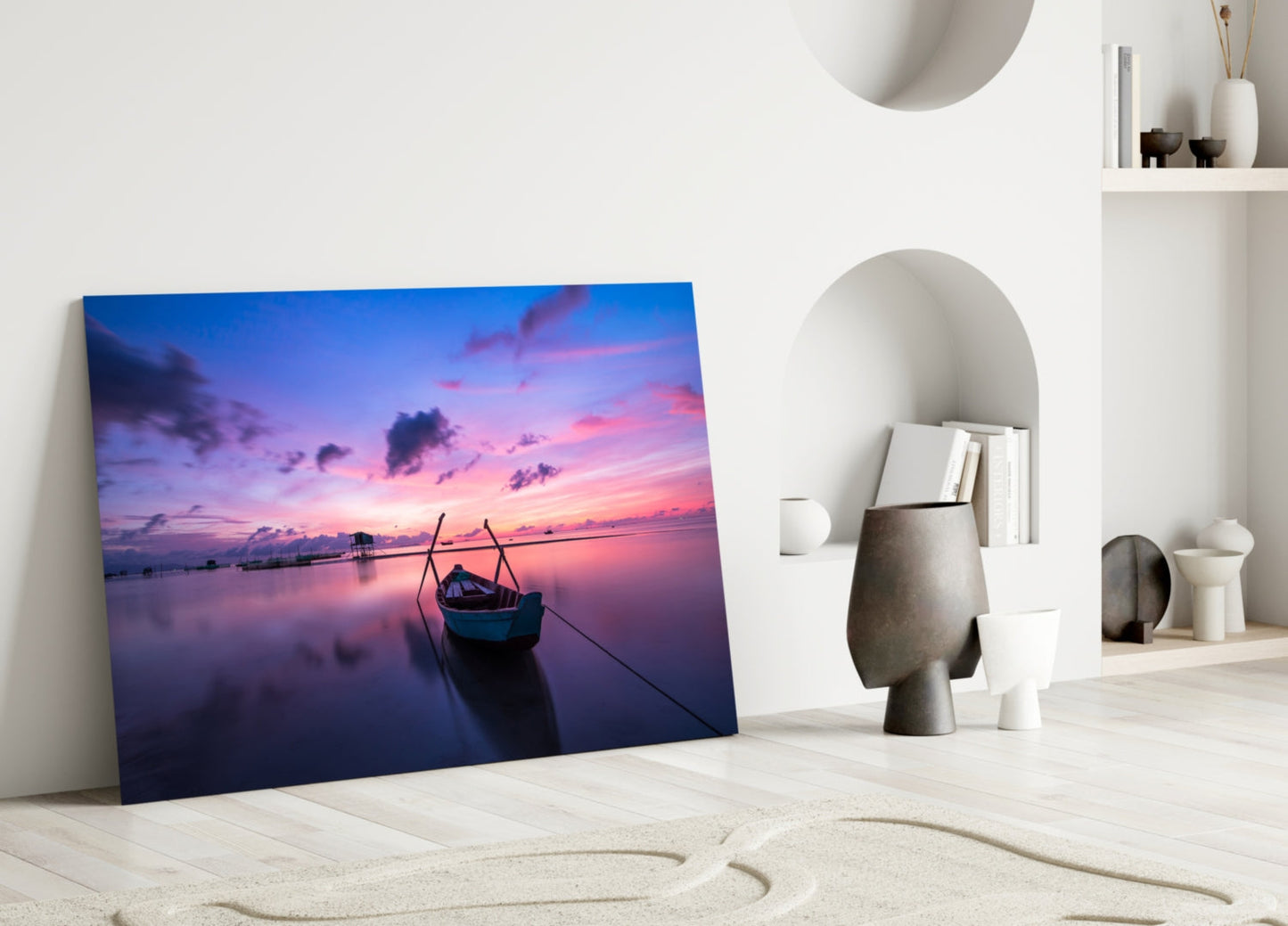 Insigneart USA Insigneart USA Sunset on the Boat Glass Wall Art