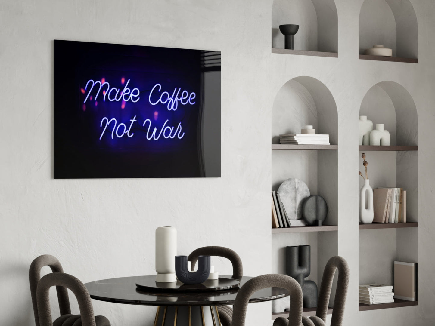 Insigneart USA Insigneart USA “Make Coffee not War” Glass Wall Art