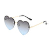 Heart-Shaped Half-Rim Metal Sunglasses HTO Apparel