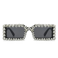 Retro Fashion Diamond Embedded Square Frame Sunglasses HTO Apparel