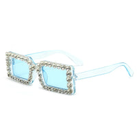 Retro Fashion Diamond Embedded Square Frame Sunglasses HTO Apparel