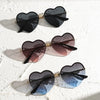 Heart-Shaped Half-Rim Metal Sunglasses HTO Apparel