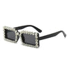 Retro Fashion Diamond Embedded Square Frame Sunglasses HTO Apparel