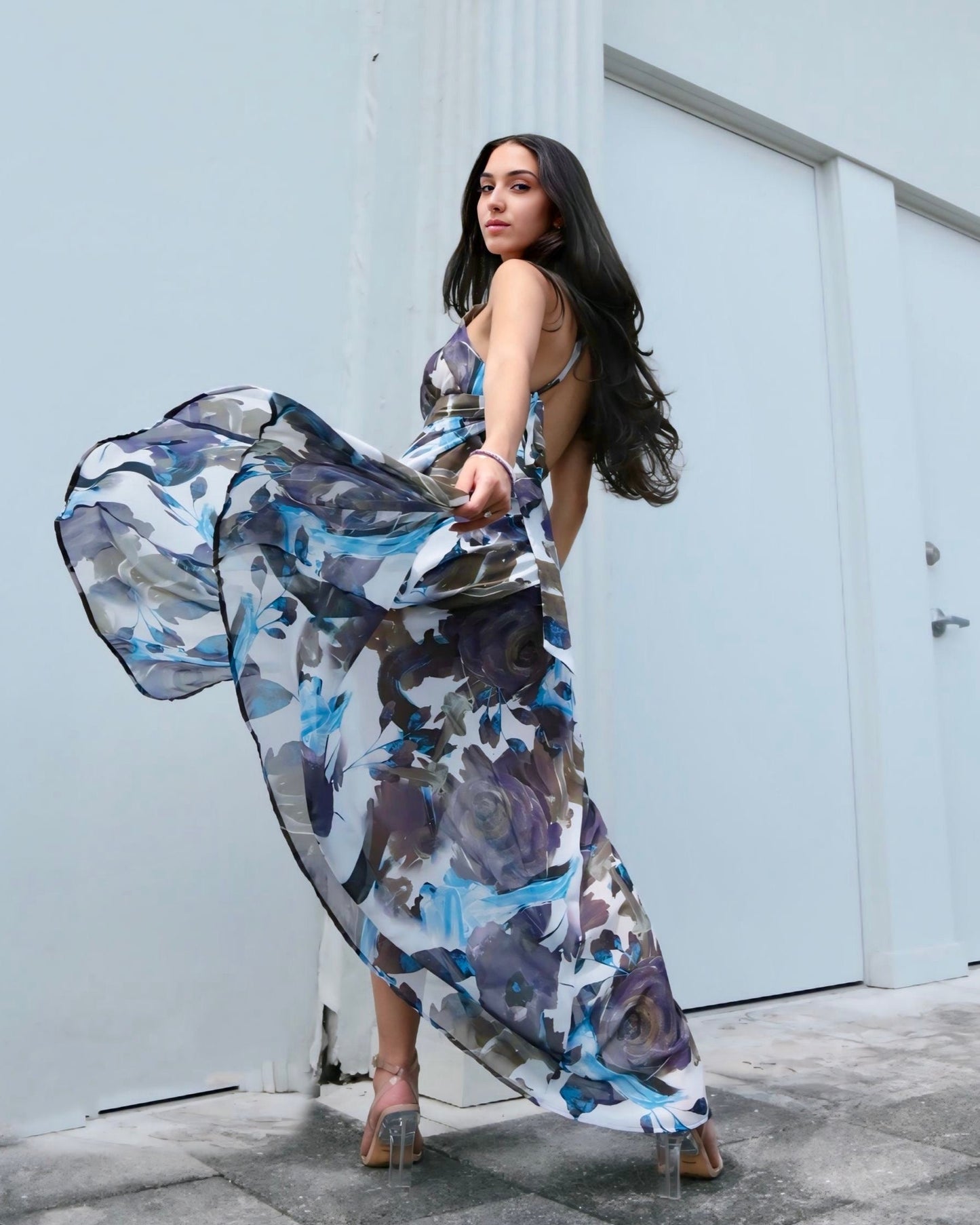 Baliawear Baliawear Show Skirt - Sapphire Bloom