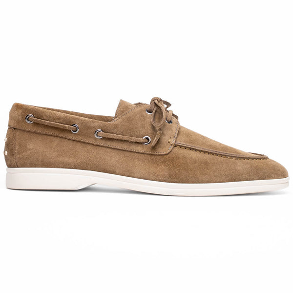Zelli Italia 16-675-TPE VENICE Italian Sueded Goatskin Boat Shoes, Taupe