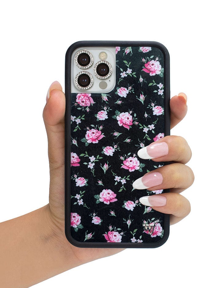 Black and Pink Floral iPhone Case Wildflower Cases