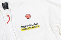 Happy Pockets Windbreaker Zip-Up Jacket (White) Fly Supply Co