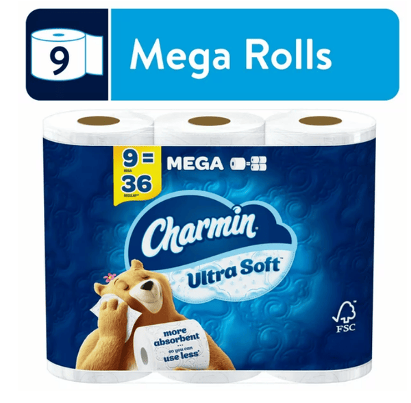 Charmin Ultra Soft Toilet Paper, 9 Mega Rolls EasyOptionXY LLC