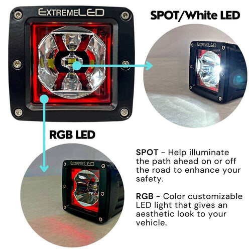 ExtremeLED Extreme Series 3" LED RGB Light Pod Pair OffRoadUSA.com