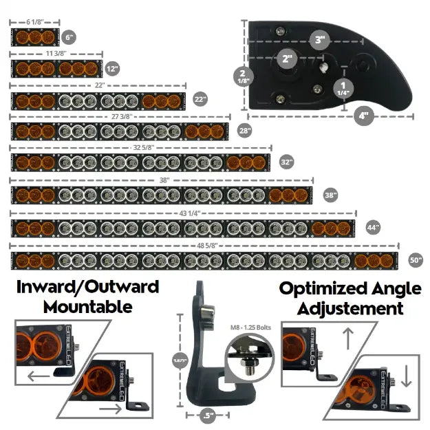 ExtremeLED 38" X6 Amber/White 210W Combo Beam LED Light Bar & Harness Kit