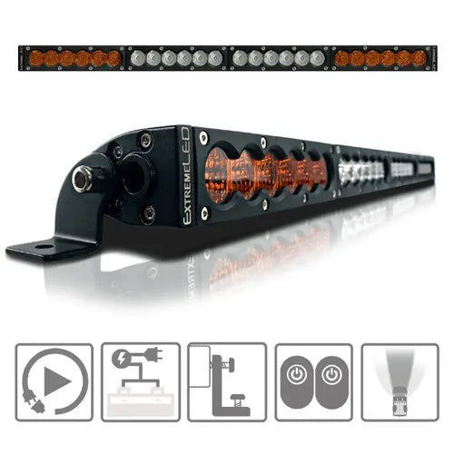 ExtremeLED 25" X6S Slim Amber/White 120W LED Light Bar & Harness OffRoadUSA.com