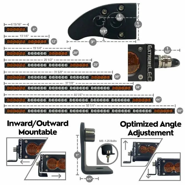 ExtremeLED 25" X6S Slim Amber/White 120W LED Light Bar & Harness