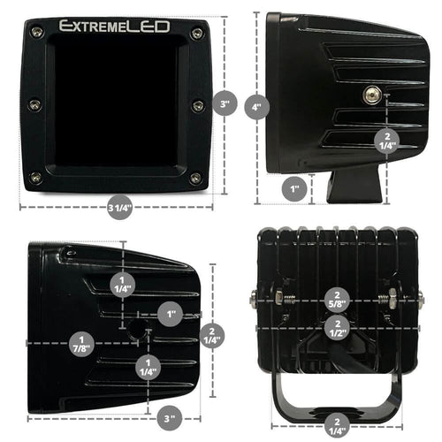 ExtremeLED Stealth Spot and Flood Extreme Series 3" Light Pod OffRoadUSA.com