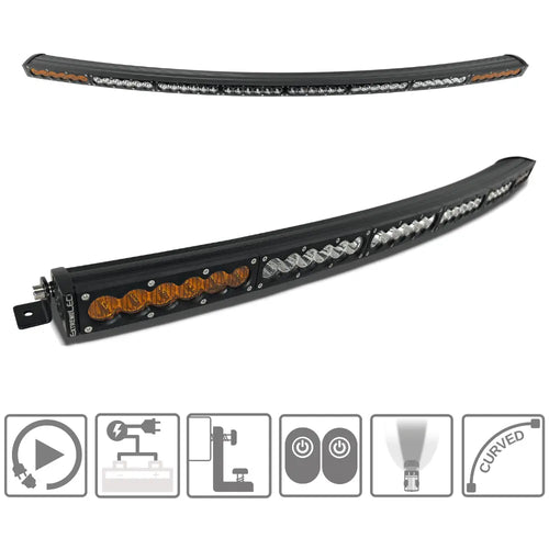ExtremeLED 50" Curved X6S Slim Amber/White 240W LED Light Bar & Harness OffRoadUSA.com