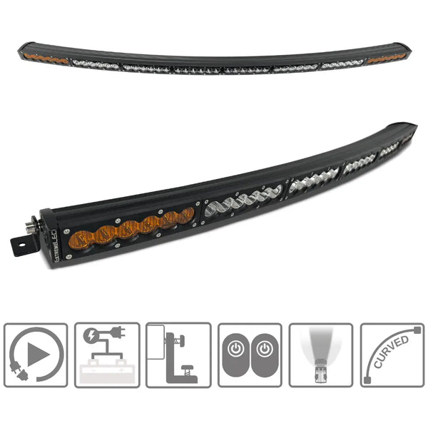 ExtremeLED 50" Curved X6S Slim Amber/White 240W LED Light Bar & Harness OffRoadUSA.com
