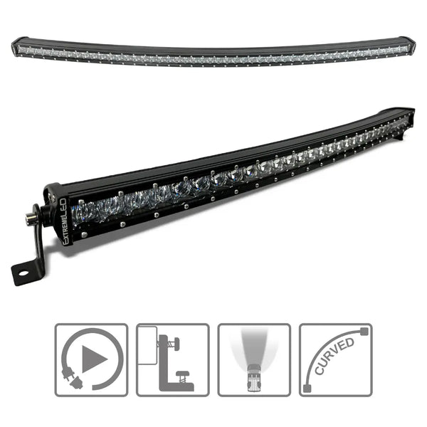 ExtremeLED 50" Curved Extreme Single Row 250W Combo Beam LED Light Bar OffRoadUSA.com