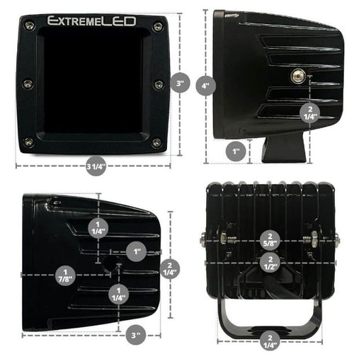 ExtremeLED Amber (Yellow) Extreme Series 3" CREE LED Light Pods OffRoadUSA.com