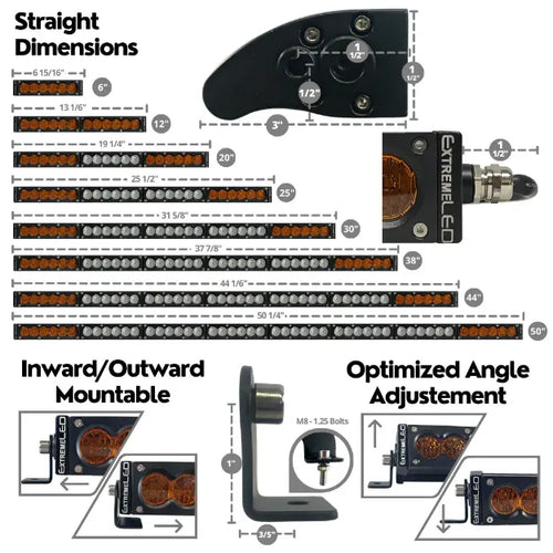 ExtremeLED X6S Slim Amber & White LED Light Bar & Harness OffRoadUSA.com
