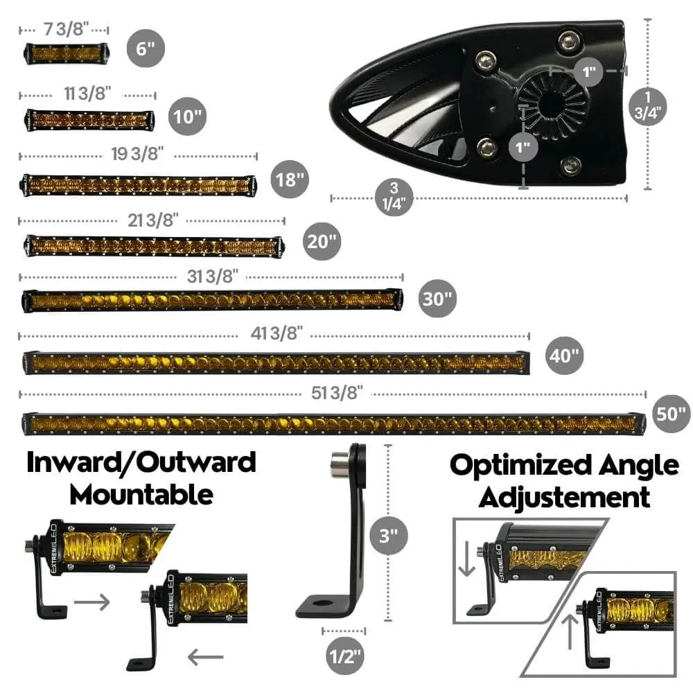 ExtremeLED 50" All Amber LED Light Bar - 250W Single Row Combo Beam