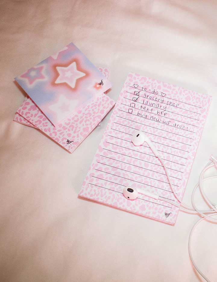 Pink Meow Sticky Notes Wildflower Cases