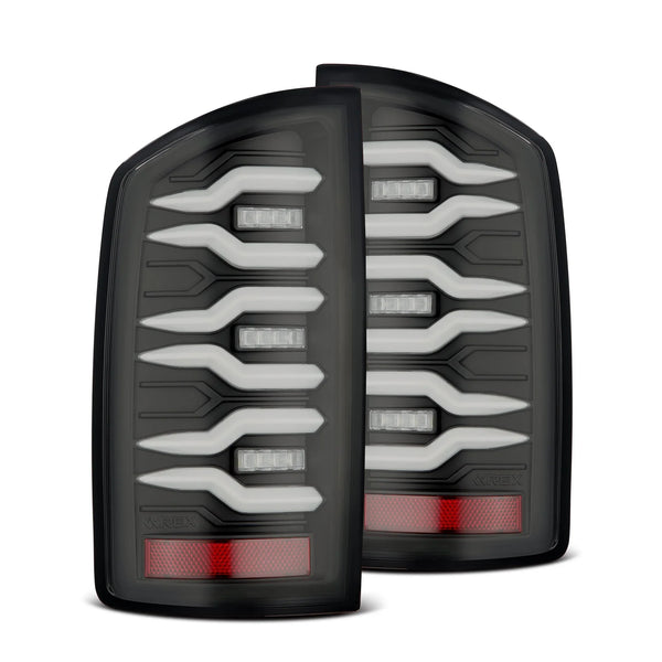 AlphaRex 02-06 Dodge Ram 1500/03-06 Dodge Ram 2500/3500 Truck LUXX-Series LED Tail Lights Black OffRoadUSA.com