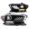 Winjet 2016-2023 Toyota Tacoma DRL Head Lights - Glossy Black/Clear OffRoadUSA.com