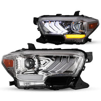 Winjet 2016-2019 Toyota Tacoma/2020-2023 Tacoma SR SR5 TRD Sport DRL Head Lights - Chrome/Clear OffRoadUSA.com