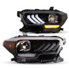 Winjet 2016-2023 Toyota Tacoma DRL Head Lights - Matte Black/ Clear OffRoadUSA.com