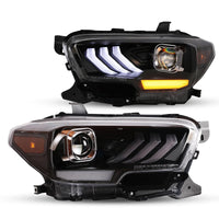 Winjet 2016-2023 Toyota Tacoma DRL Head Lights - Matte Black/ Clear OffRoadUSA.com