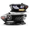 Winjet 2016-2019 Toyota Tacoma/2020-2023 Tacoma SR SR5 TRD Sport DRL Head Lights - Glossy Black/Clear OffRoadUSA.com