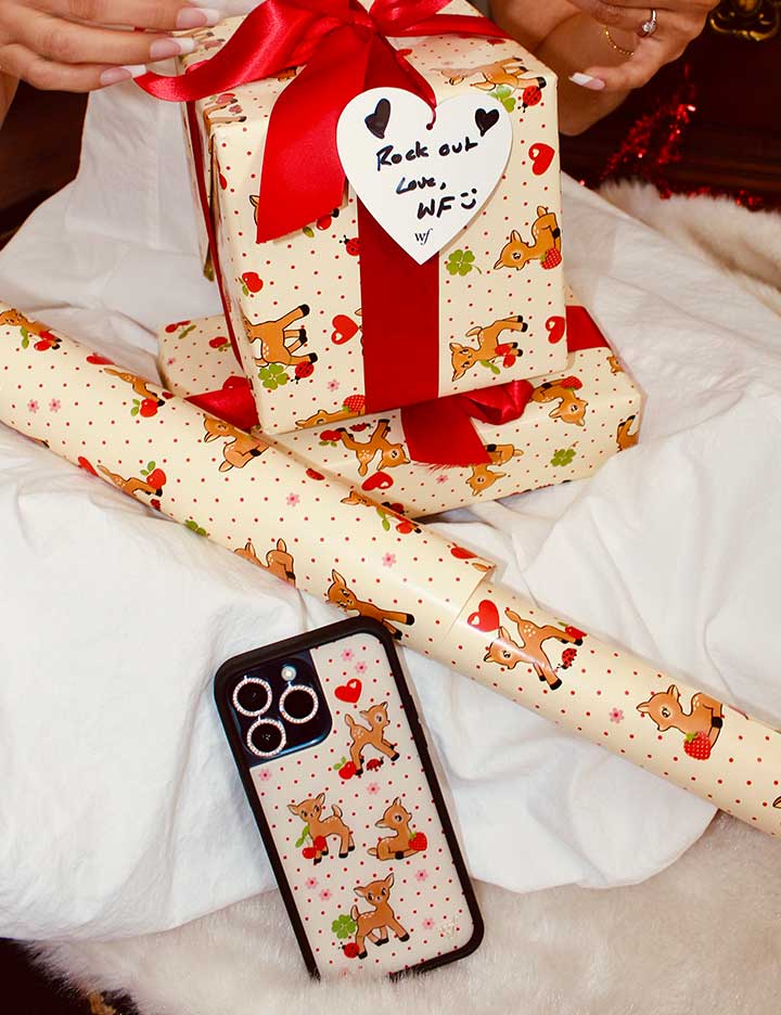 Oh Deer and Red Gingham Hearts Gift Wrap - 2 pack Wildflower Cases