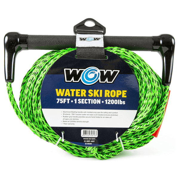 WOW Watersports 75ft 1-Section Tow Rope with Rubber Handle Jupiter Gear