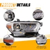 Winjet 2016-2019 Toyota Tacoma/2020-2023 Tacoma SR SR5 TRD Sport DRL Head Lights - Chrome/Clear OffRoadUSA.com