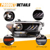Winjet 2016-2019 Toyota Tacoma/2020-2023 Tacoma SR SR5 TRD Sport DRL Head Lights - Glossy Black/ Clear OffRoadUSA.com